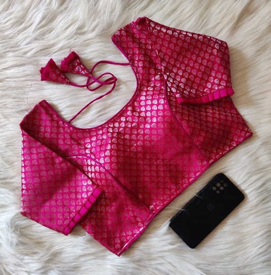 Majenta Banarasi Brocade Readymade Blouse