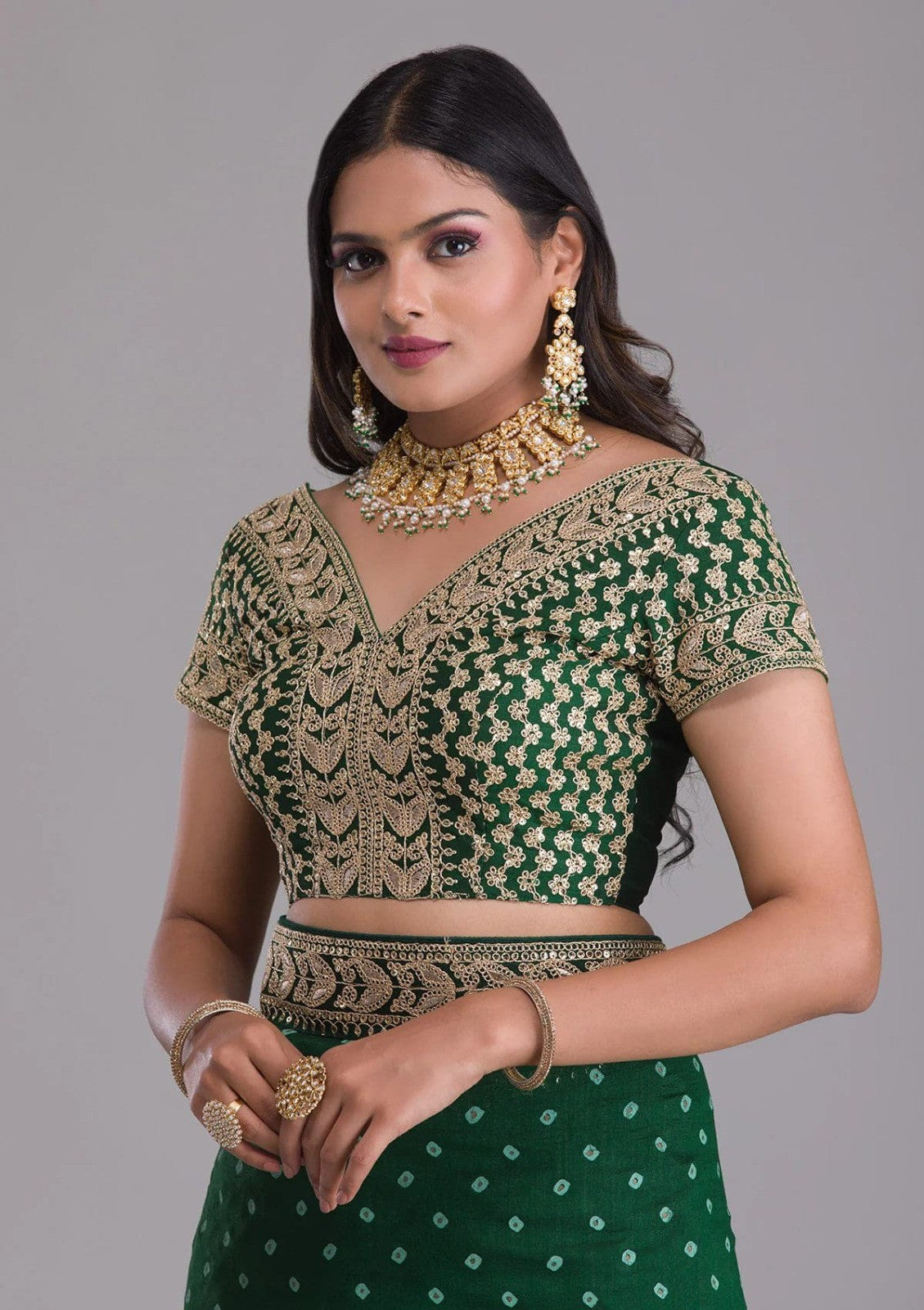 Green Georgette Designer Saree