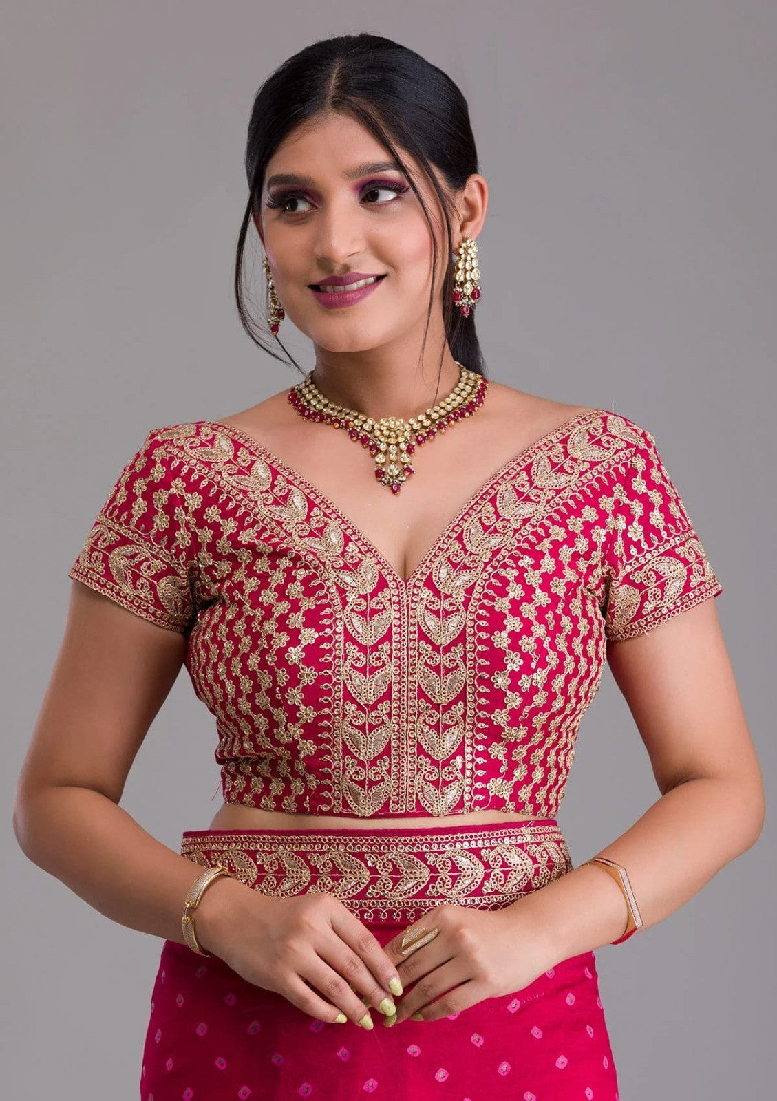 Pink Georgette Designer Saree
