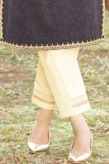 Black Viscose Cotton Kurta with Ivory Pant