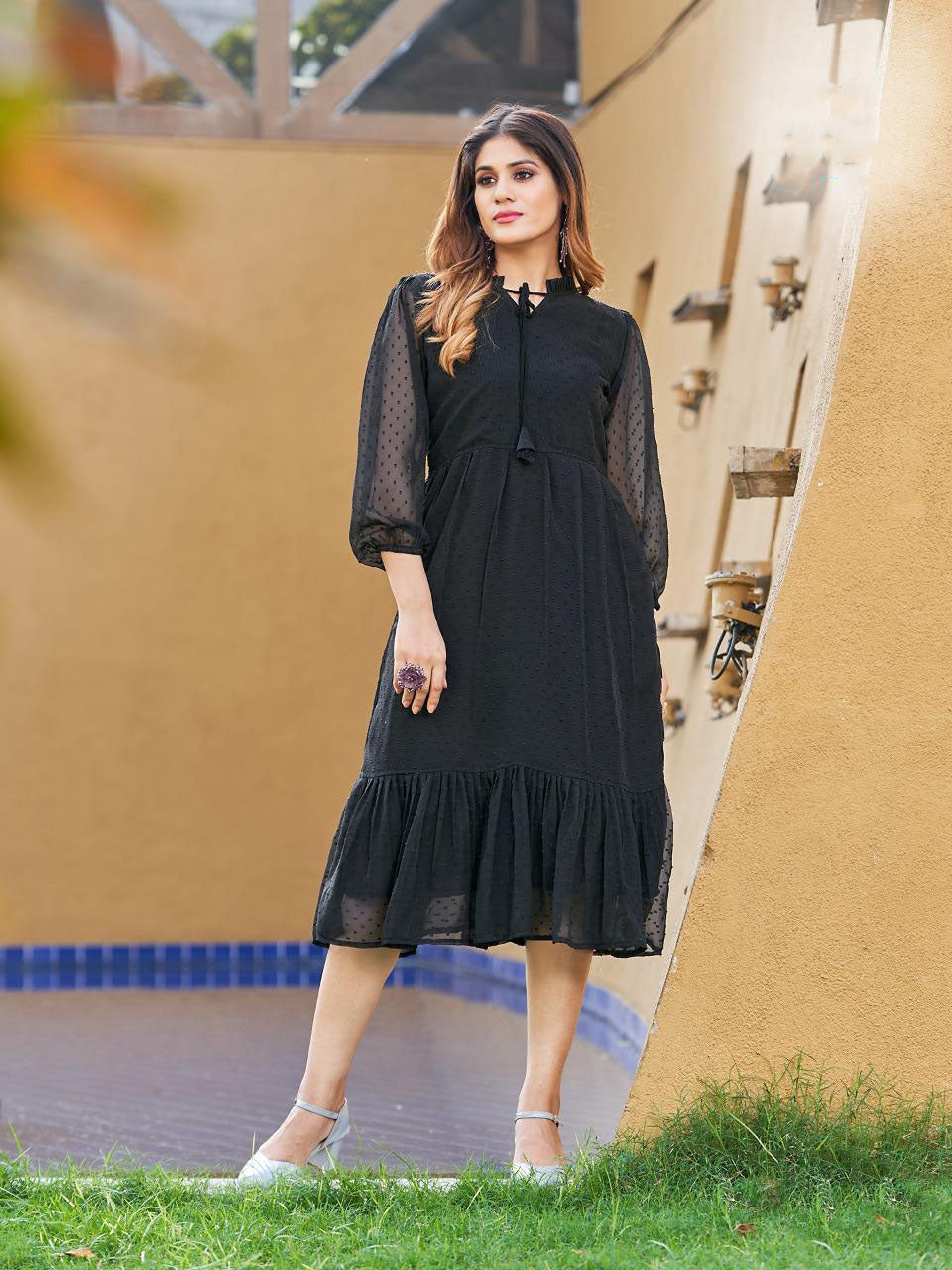 Black frock style on sale kurti