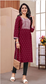 Plus - Burgundy Rayon Embroidery Kurti