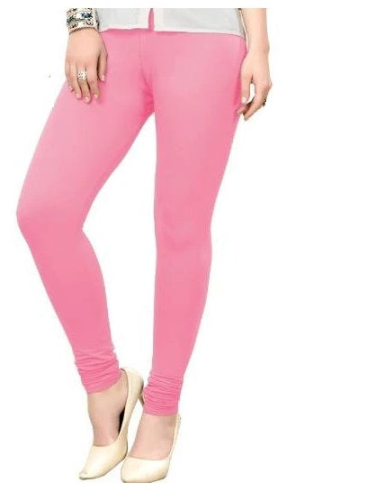 Light Pink Solid Full-Length Leggings