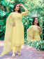 Light Yellow Cotton Kurta with Bottom and Dupatta