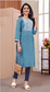 Plus - Steel Blue Rayon Embroidery Kurti