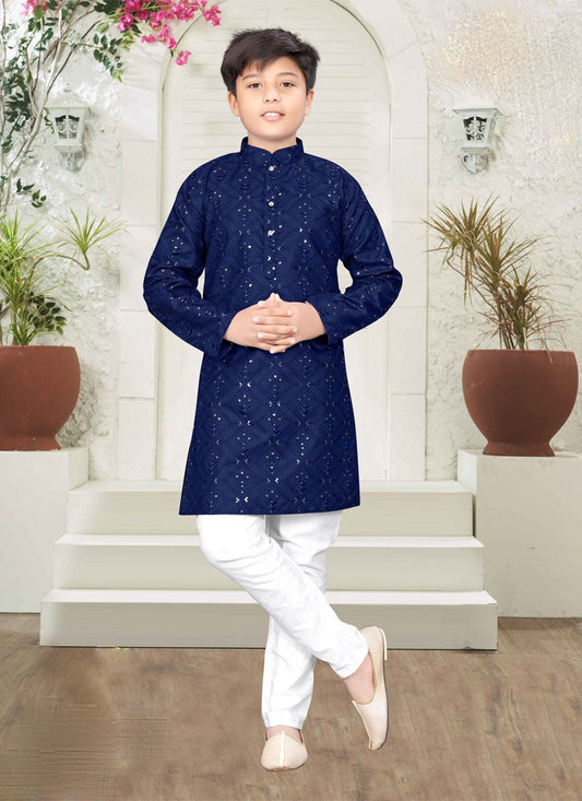 Boys - Navy Kurta with Pajama