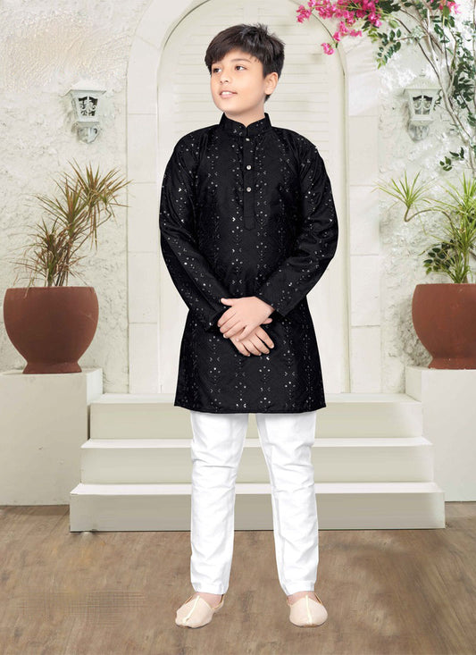 Boys - Black Kurta with Pajama