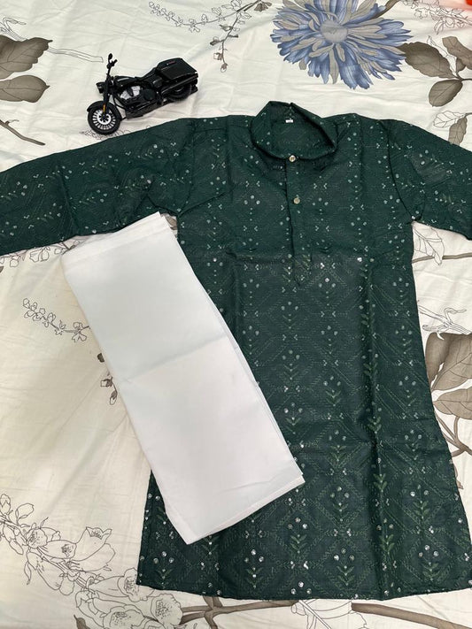 Boys - Green Kurta with Pajama