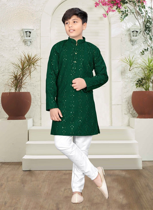 Boys - Green Kurta with Pajama