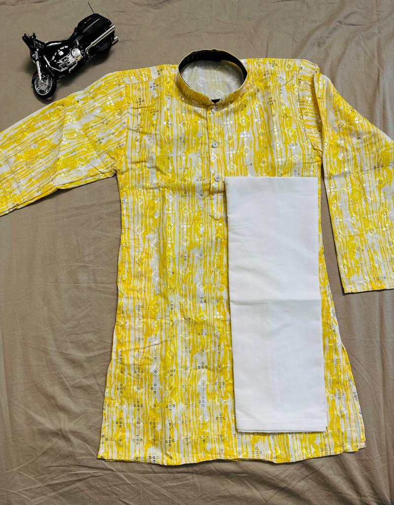 Boys - Yellow Kurta with Pajama