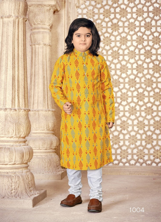 Boys - Yellow Cotton Kurta