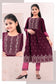 Girls - Purple and Pink Nyra Cut Salwar Suit with Sequin Embroidery Work