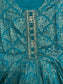 Big Girls/Petite - Turquoise Rayon Foil Print Anarkali Kurti