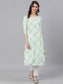Plus - Green Satin Straight Kurti