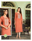 Orange Rayon Golden Foil Printed Straight Kurti