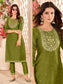 Green Cotton Silk Kurti with Pant