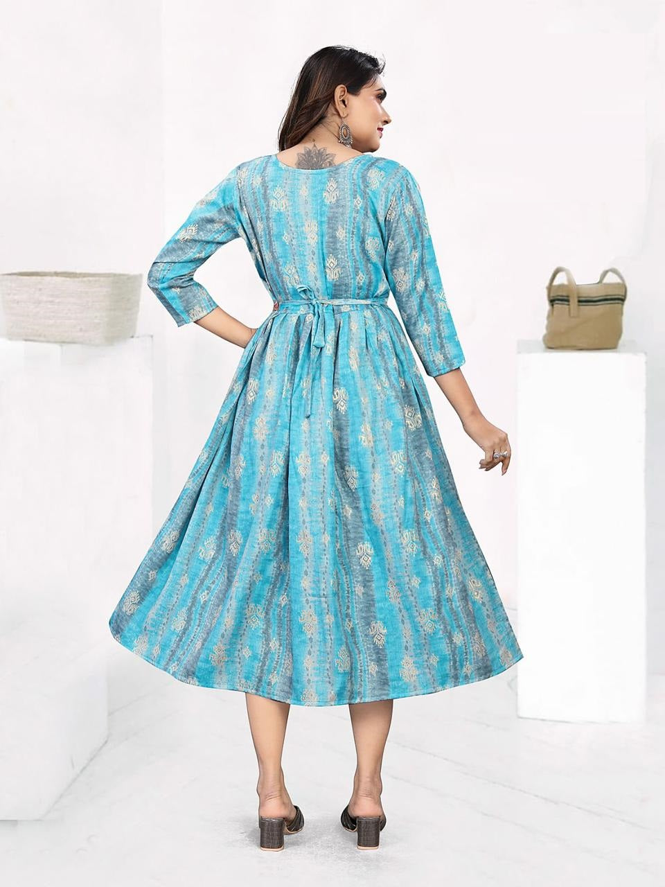 Blue Rayon Maternity Kurti