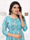 Blue Rayon Maternity Kurti