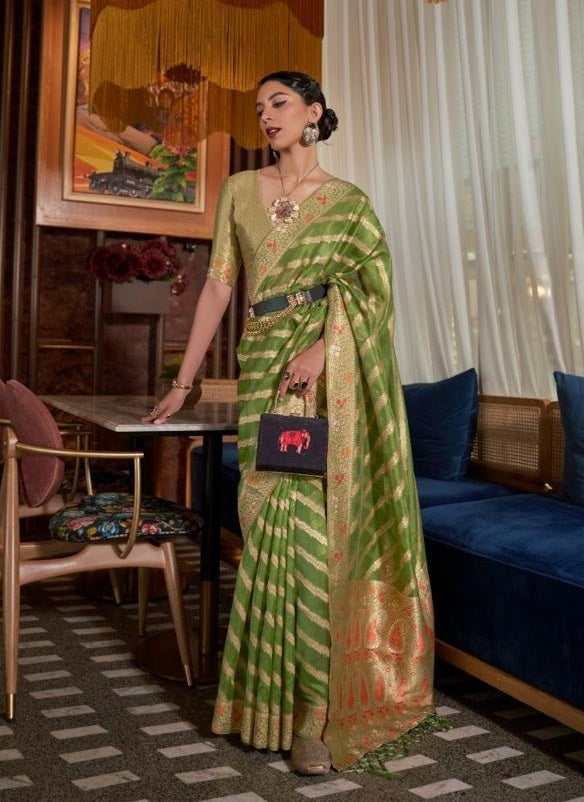 Green Organza Sarees – Thogai Threads
