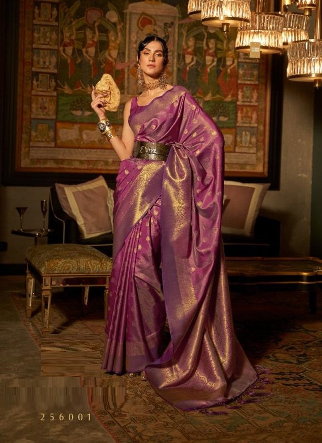 Onion Pink Silk Handloom Weaving Saree – Thogai Threads