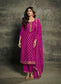 Majenta Viscose Jacquard Kurta with Bottom and Dupatta