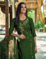 Green Viscose Kurta with Bottom and Dupatta