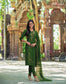 Green Viscose Kurta with Bottom and Dupatta