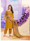 Yellow Roman Silk Kurta with Bottom and Dupatta