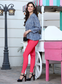 Coral Red Pure Cotton Leggings with Pocket