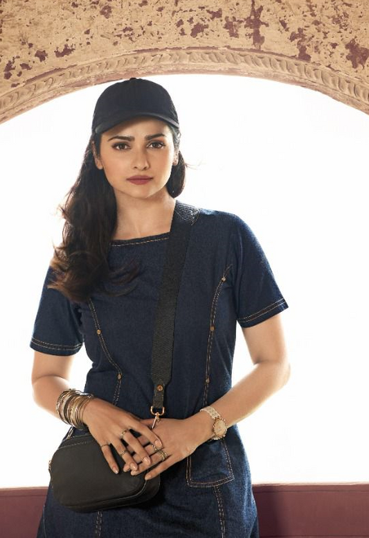 Denim Indigo Blue Frayed Neck Kurti