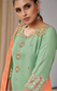 Green Fancy Wear Kurti with Orange Gharara and Dupatta