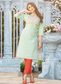 Turquoise Green Viscose Cotton Kurta with Coral Red Pant