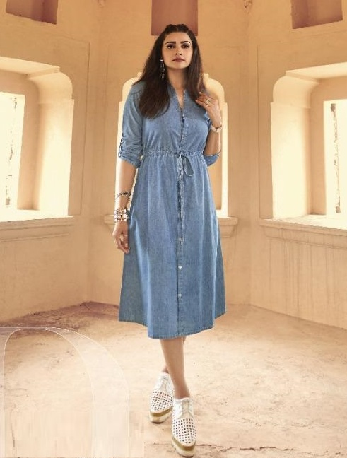 Denim Adjustable Waist Kurti