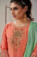 Orange Fancy Wear Kurti with Green Gharara and Dupatta