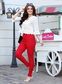 Red Pure Cotton Leggings with Pocket