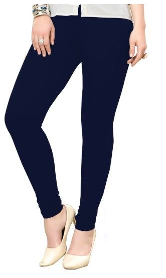 Midnight Blue Solid Ankle-Length Leggings