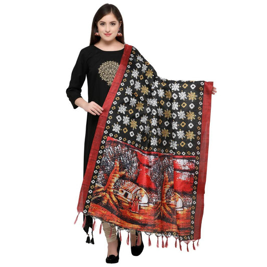 Ethnic Dupatta with Village Image