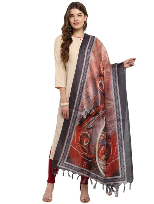 Ethnic Dupatta with Village people