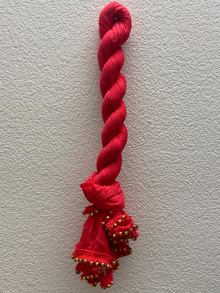 Coral Red Dupatta – Thogai Threads