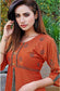 Brick red and Black Block Print Kurti