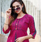 Hot Pink and Blue Block Print Kurti