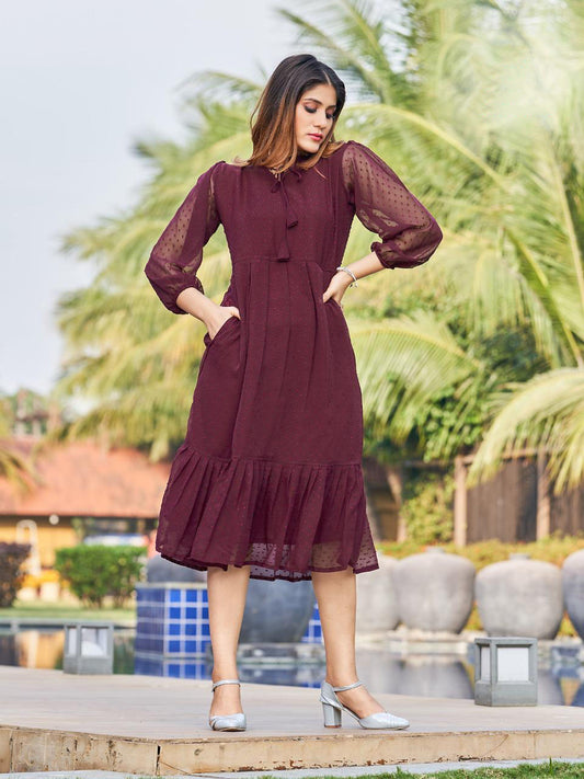 Maroon Dress Style Georgette Kurti