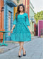 Turquoise Rayon Short Kurti