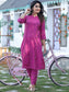 Magenta Embroidery Kurti with Pant