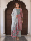 Pink and White Cotton Printed Kurti with Palazzo and Dupatta