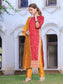 Maroon and Mustard Yellow Kurti with Pant and Dupatta