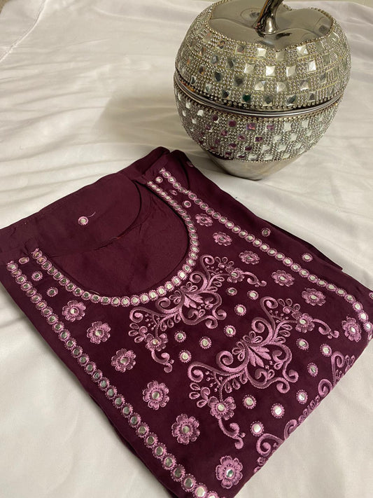 Purple Rayon Anarkali Kurti