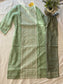 Green Chanderi Cotton Kurta with lace work Pant